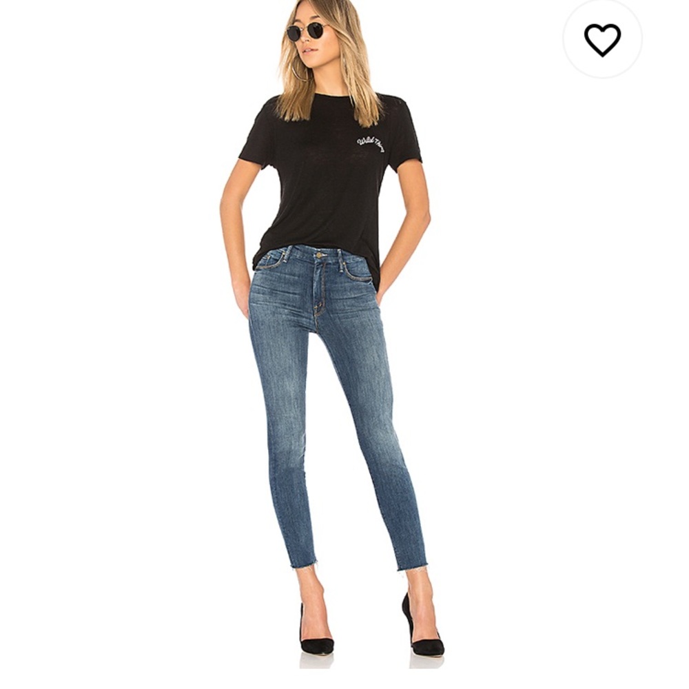 MOTHER High Waisted Looker Ankle Fray Jeans